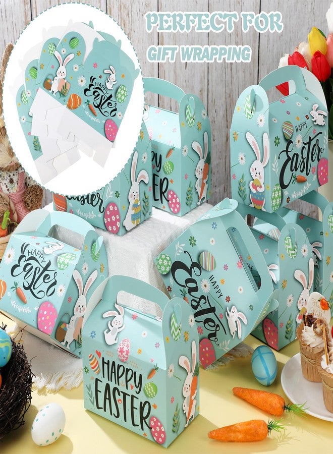 Soaoo 48 Pcs Happy Easter Treat Boxes Paper Boxes for Candy, Cookies and Party Supplies, Cute Cardboard with Handles Wedding Birthday Holiday Goodies (Happy Easter) - Image 3